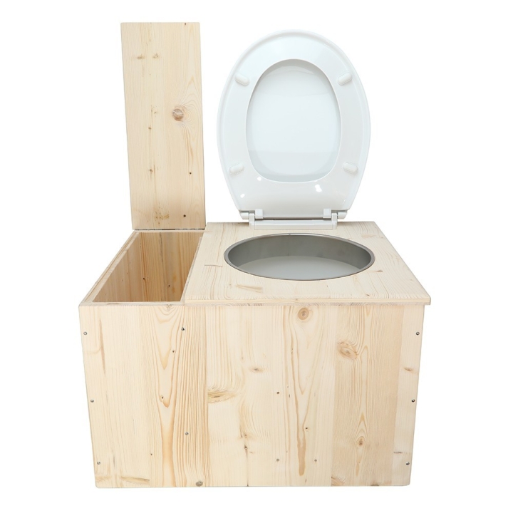  Toilette sèche avec bac en bois brut
