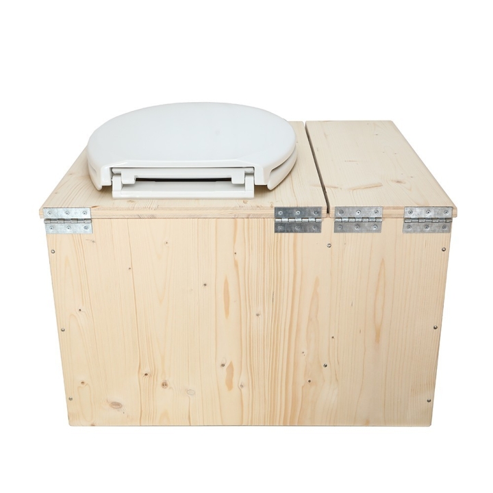  Toilette sèche avec bac en bois brut