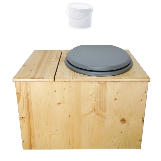 Toilette sèche huilée avec bac à copeaux de bois