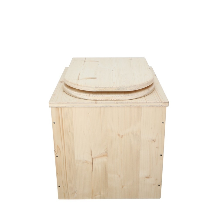  Toilette sèche pas cher complète avec seau 20L plastique et bavette inox en bois brut