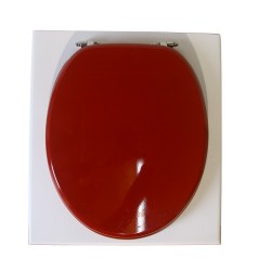 toilette sèche rehaussée en bois blanc complète avec seau inox 22 litres et bavette inox Ø30 cm - abattant rouge