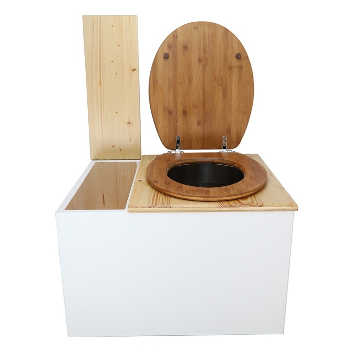  abattant bambou. Livré avec bavette inox et seau inox 22 litres