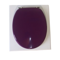 toilette sèche bois blanc complète avec seau inox 22 litres et bavette inox Ø30 cm - abattant violet