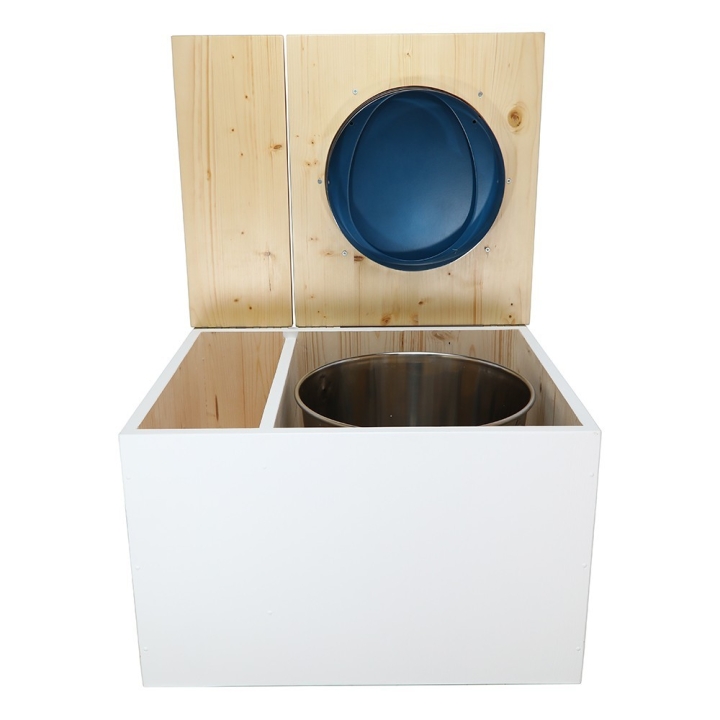  Toilette sèche avec bac à copeaux de bois. bois blanc/huilé