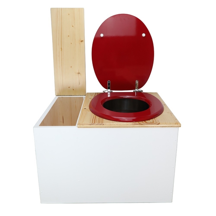  abattant rouge. Livré avec bavette inox et seau inox 22 litres