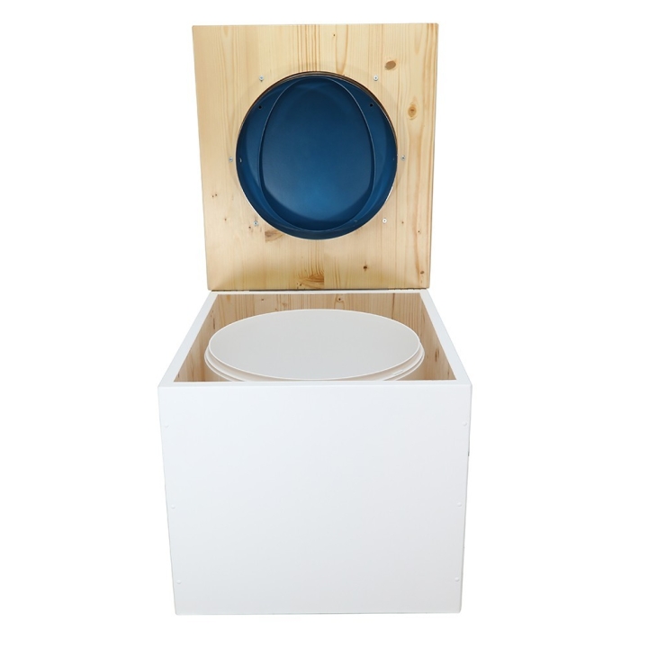  Toilette sèche de couleur blanc/huilé avec seau plastique 22L