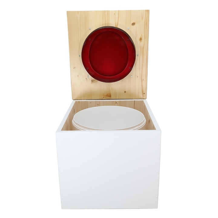  Toilette sèche de couleur blanc/huilé avec seau plastique 22L
