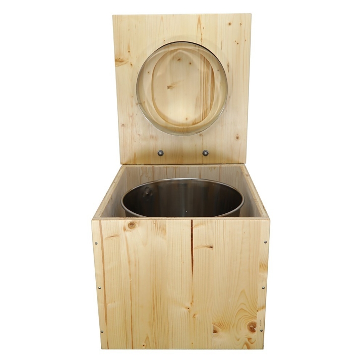  bavette inox et abattant bois déclipsable