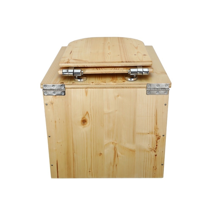  Toilette sèche en bois huilé avec seau inox