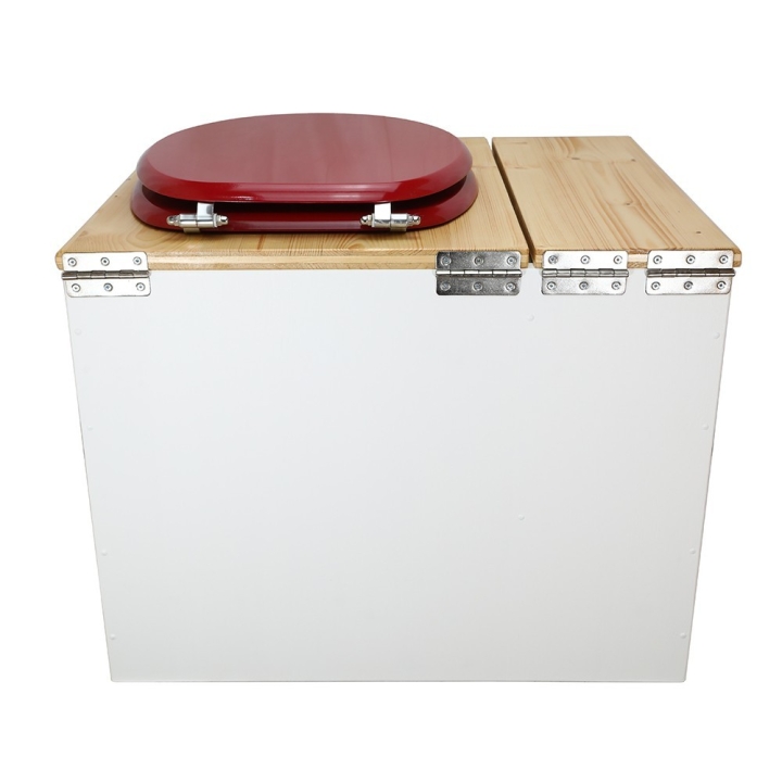  Toilette sèche en bois blanc/huilé avec bac intégré