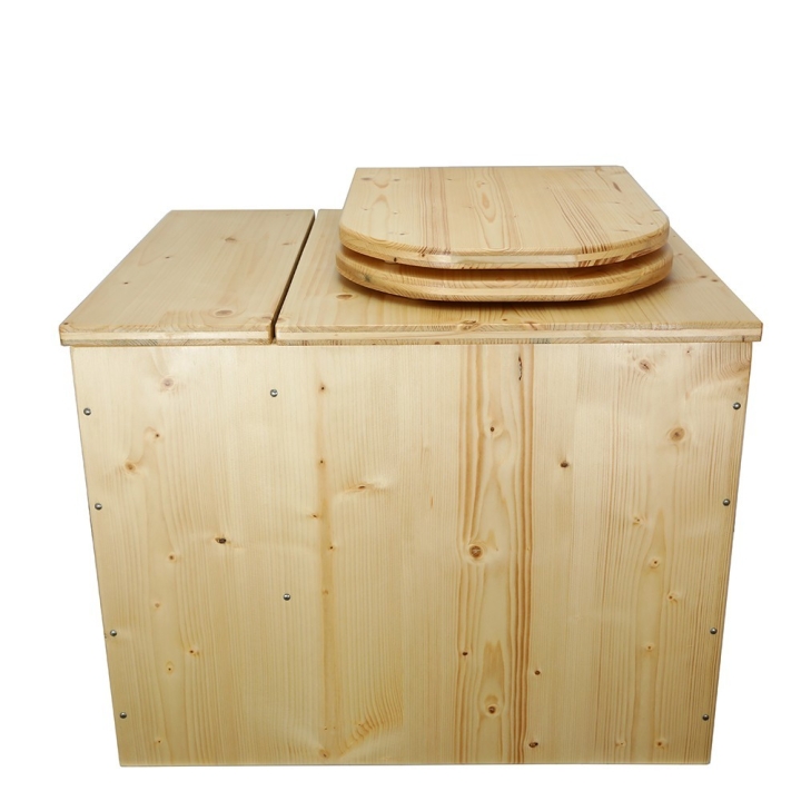  avec seau inox et bavette inox - abattant huilé déclipsable