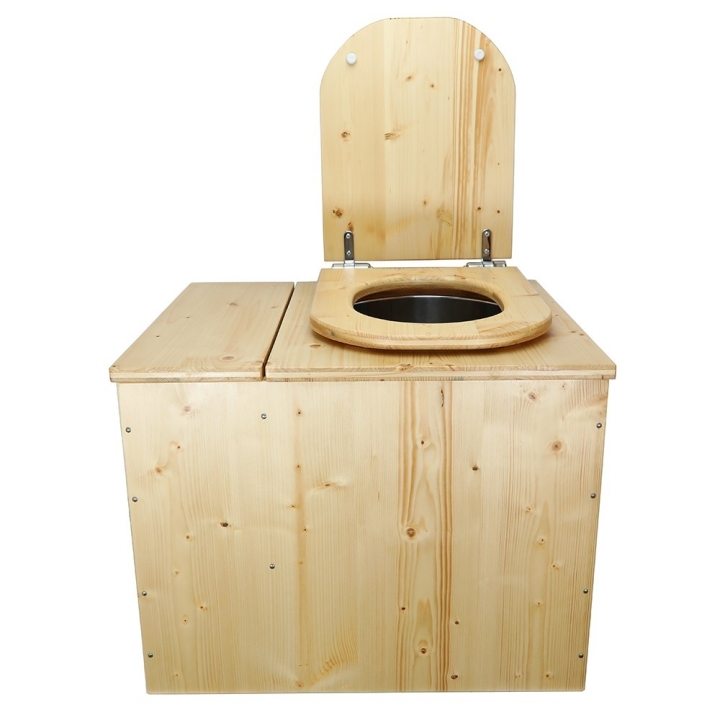  Toilette sèche rehaussée avec bac en bois huilé