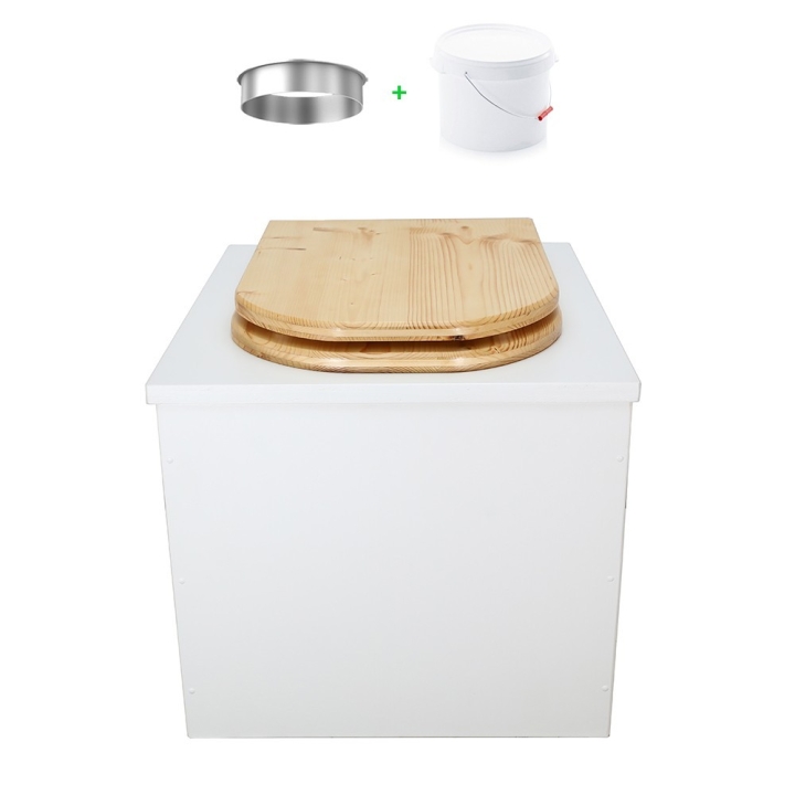 Toilette sèche en bois blanc
