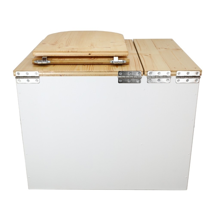  Toilette sèche rehaussée en bois blanc/huilé avec bac intégré