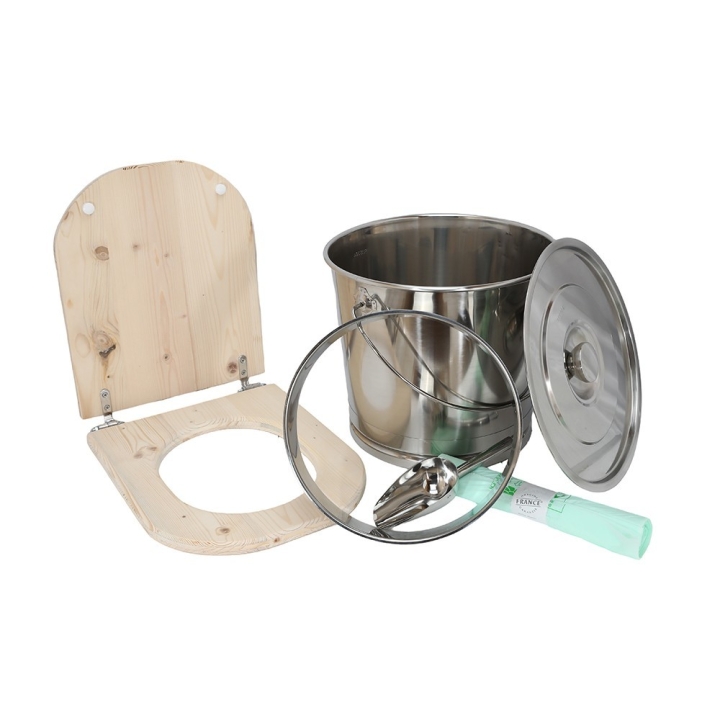 Kit fabrication toilette sèche auto-constructeur DIY - abattant forme "D" brut