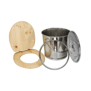 Kit pour fabrication toilette sèche avec seau inox