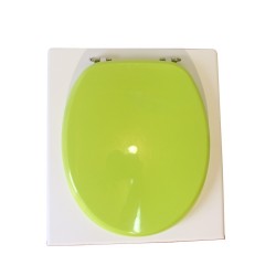 Toilette sèche de couleur blanche complète avec seau plastique 22L, bavette inox, abattant vert