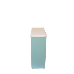 Bac à copeaux de bois blanc / bleu glacier avec couvercle pour toilette sèche iceberg rehaussée