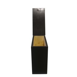 Bac à copeaux de bois finition noire avec couvercle pour toilette sèche