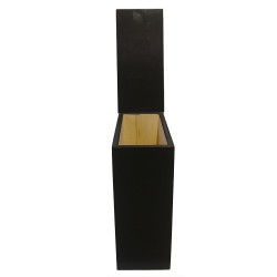 Bac à copeaux de bois finition noire avec couvercle pour toilette sèche - modèle rehaussé