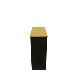 Bac à copeaux de bois finition noire avec couvercle huilé pour toilette sèche - modèle rehaussé