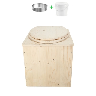 Toilette sèche pas cher complète avec seau 20L plastique et bavette inox