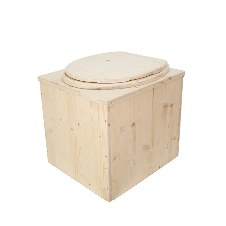  Toilette sèche en bois avec seau 20L plastique et bavette inox