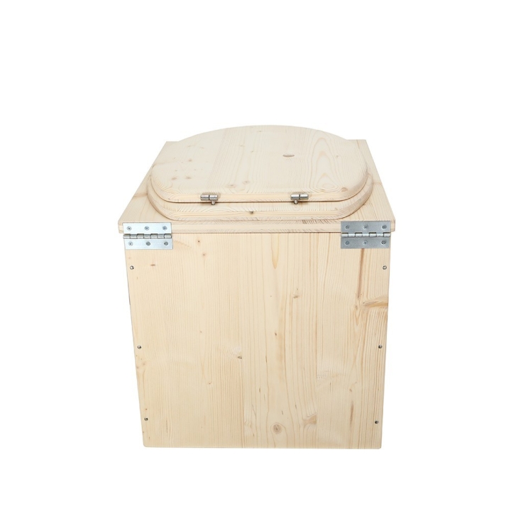  Toilette sèche en bois avec seau 20L plastique et bavette inox