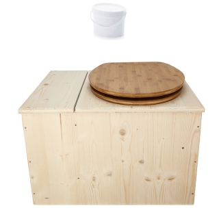Toilette sèche avec bac à copeaux de bois