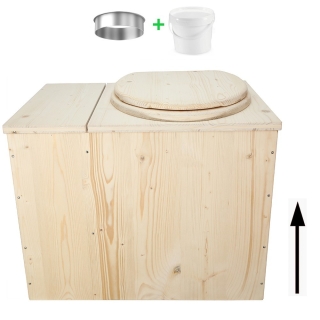 Toilette sèche avec bac à copeaux de bois