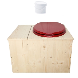 Toilette sèche avec bac à copeaux de bois
