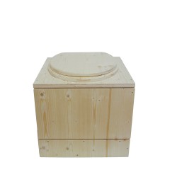 Toilette sèche en bois brut avec seau plastique 22L pour vans, fourgons ou camping-cars - Toilette sèche Vanlife