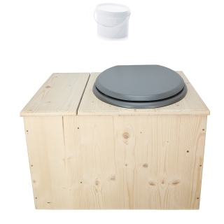 Toilette sèche avec bac à copeaux de bois