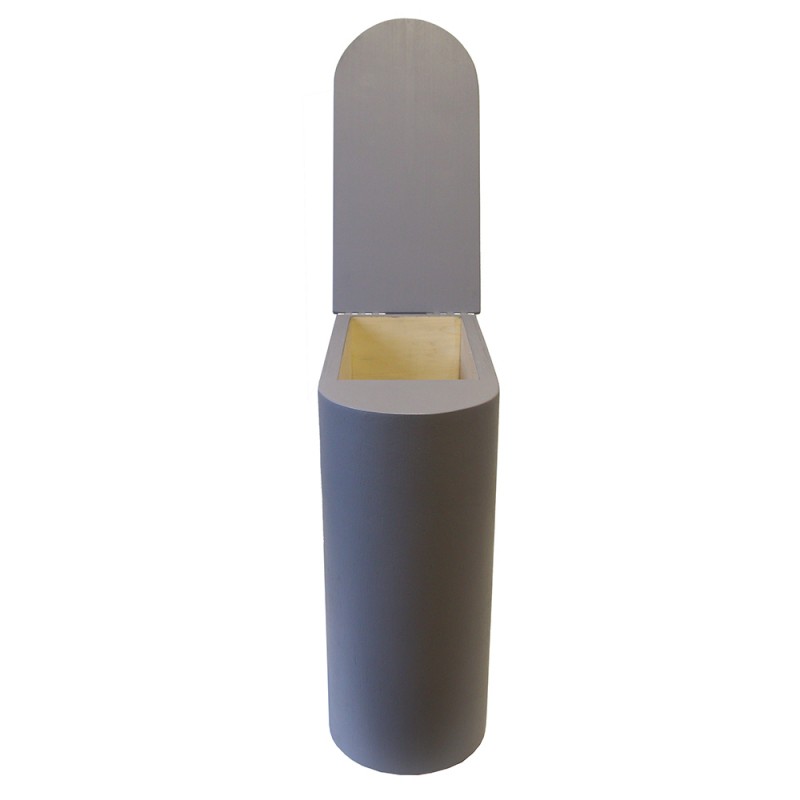 Bac à copeaux de bois arrondi gris pour toilette sèche rehaussée — free download