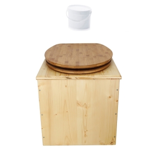 Toilette sèche huilée avec seau plastique 18L
