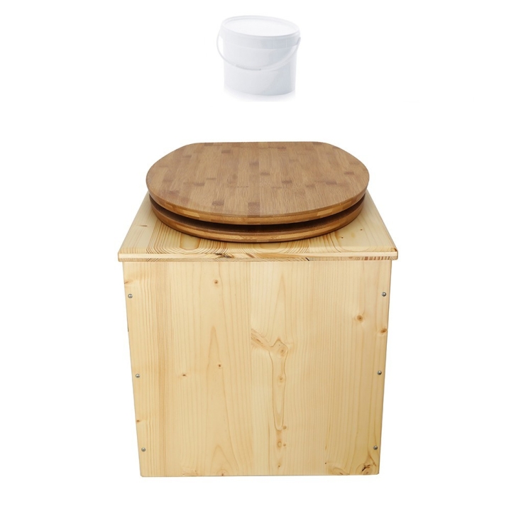 Toilette sèche huilée avec seau plastique 18L