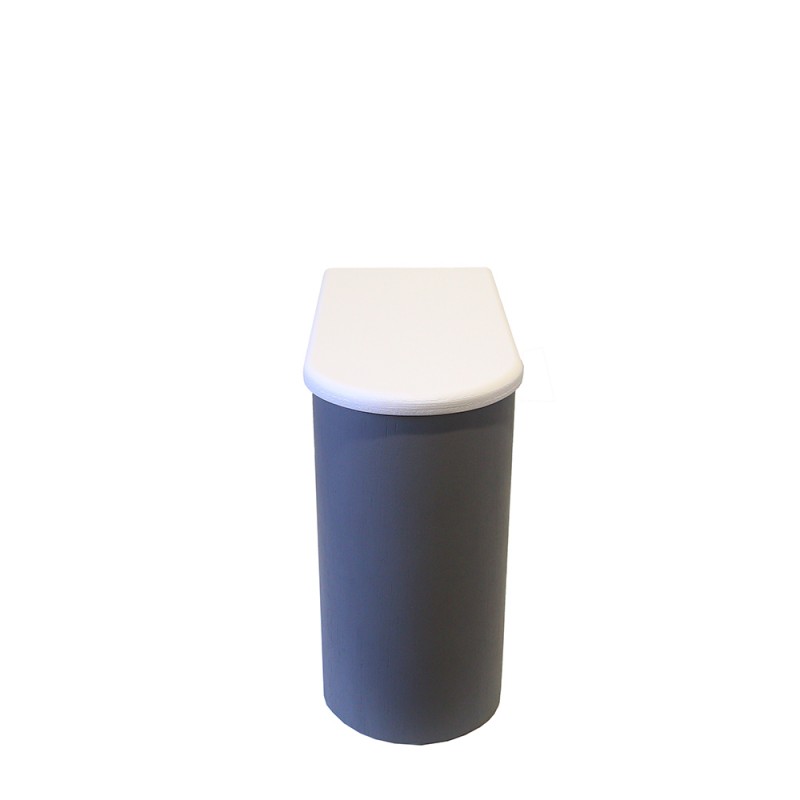 Bac à copeaux de bois arrondi gris/blanc pour toilette sèche — free download