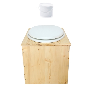Toilette sèche huilée avec seau plastique 18L