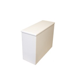 Bac à copeaux de bois blanc avec couvercle pour toilette sèche des gammes inox ou 22L plastique