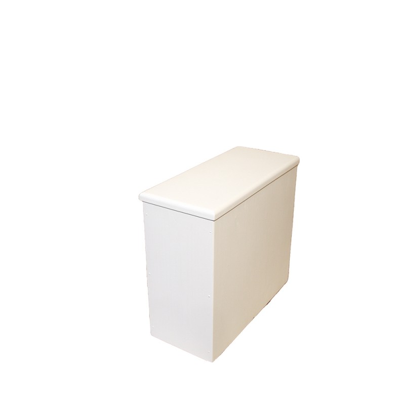 Bac à copeaux de bois blanc avec couvercle pour toilette sèche