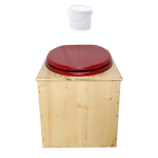 Toilette sèche huilée avec seau plastique 18L