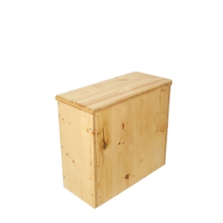 Bac à copeaux de bois huilé avec couvercle pour toilette sèche