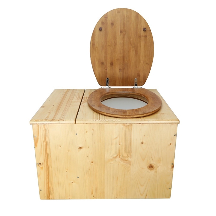  Toilette sèche huilée avec bac à copeaux de bois - La Bac Bambou