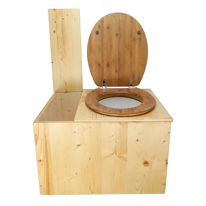  Toilette sèche huilée avec bac à copeaux de bois - La Bac Bambou