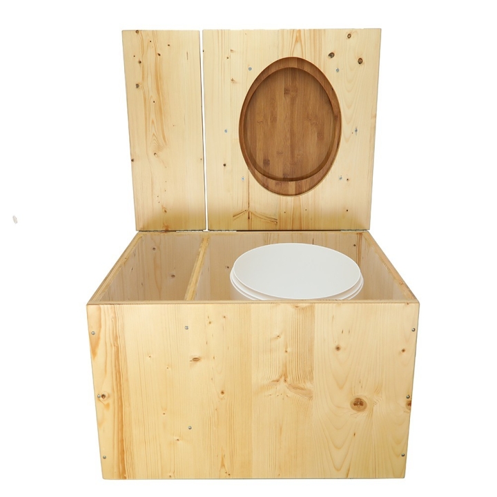  Toilette sèche huilée avec bac à copeaux de bois - La Bac Bambou