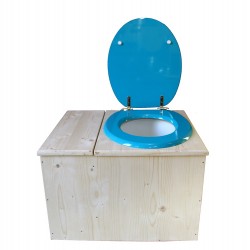 toilette sèche avec bac à copeaux de bois - la bac bleu turquoise