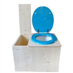 toilette sèche avec bac à copeaux de bois - la bac bleu turquoise