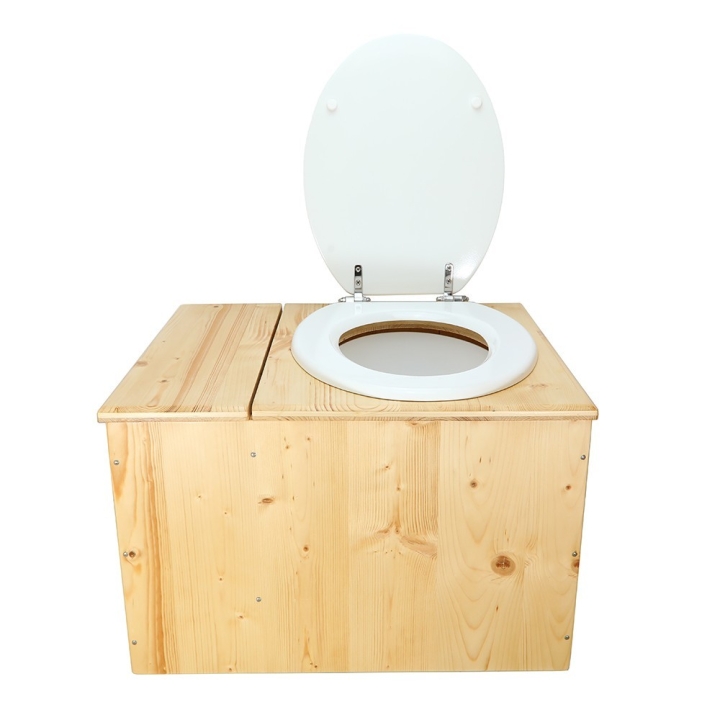  Toilette sèche huilée avec bac à copeaux de bois - La Bac blanche