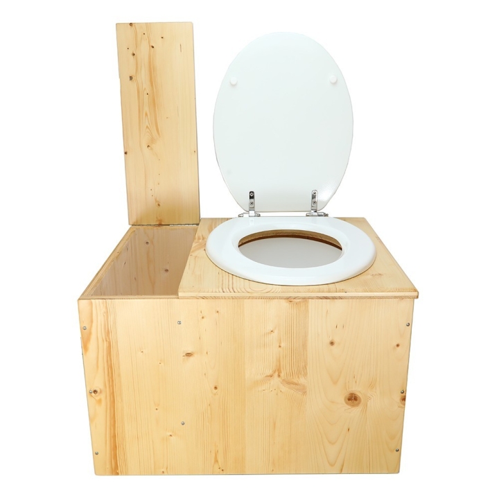  Toilette sèche huilée avec bac à copeaux de bois - La Bac blanche