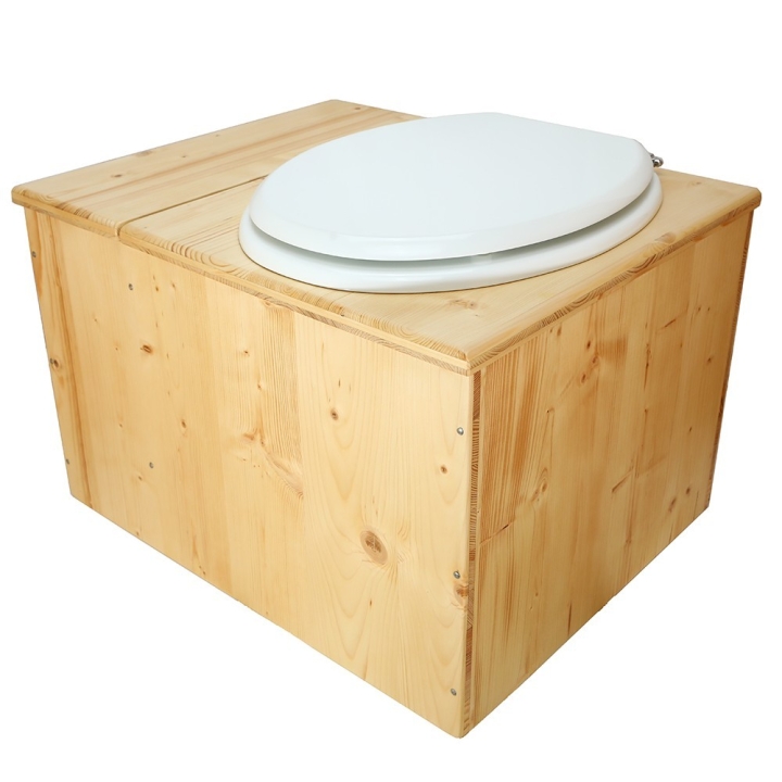  Toilette sèche huilée avec bac à copeaux de bois - La Bac blanche